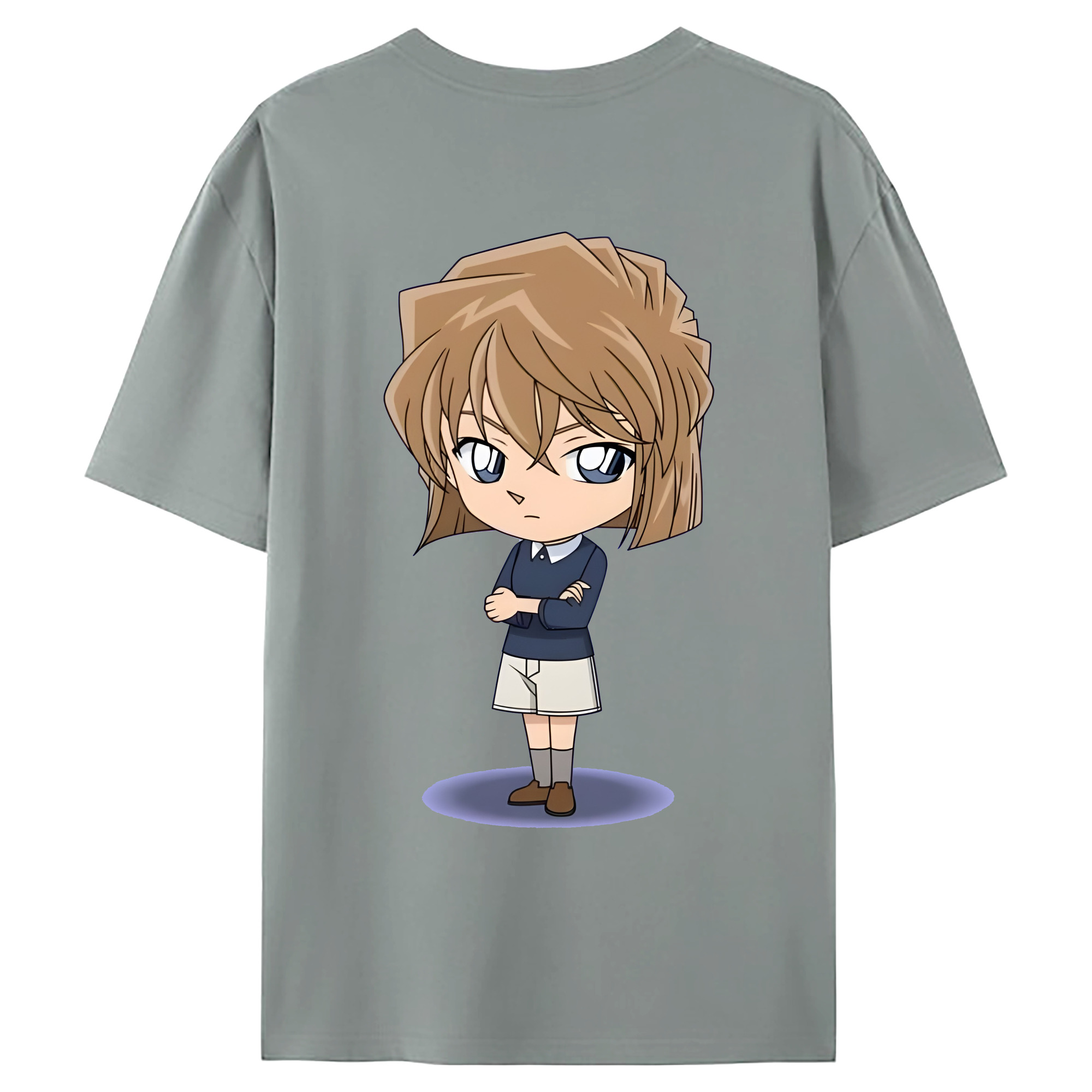（画像用） 名探偵コナン 灰原 哀 はいばら あい Detective Conan Anita Hailey、Vi Graythorn Haibara Ai 綿100％ メンズ半袖Tシャツ（バックプリント） 通気性